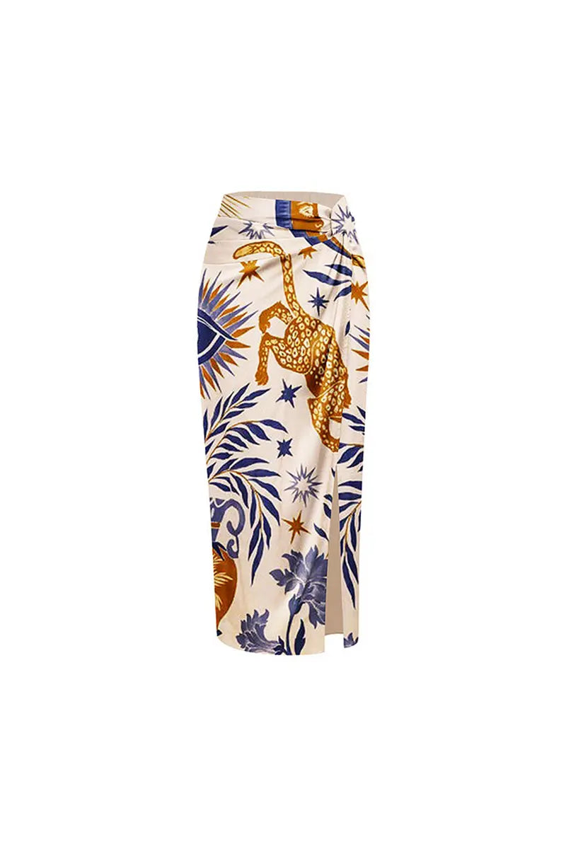 Boho Print Tie-Up Bikini Set