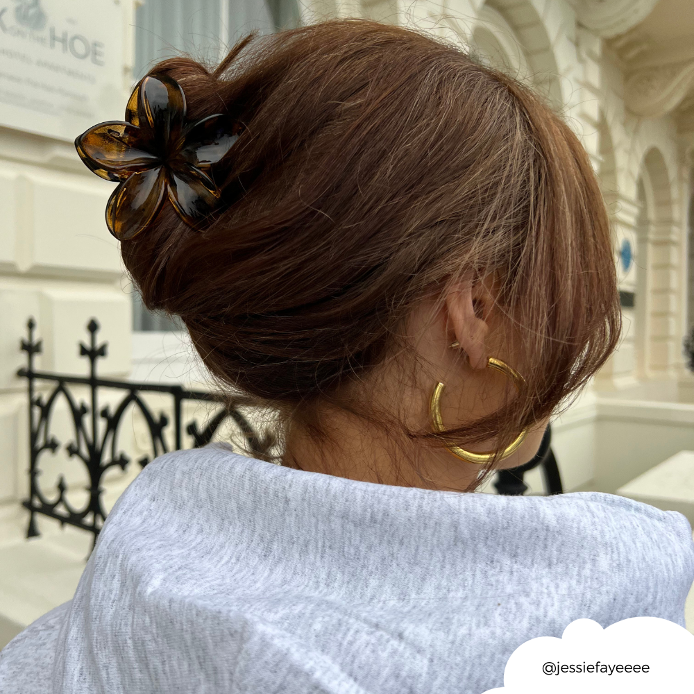 Tropical Flower Claw Clip - Tortoiseshell