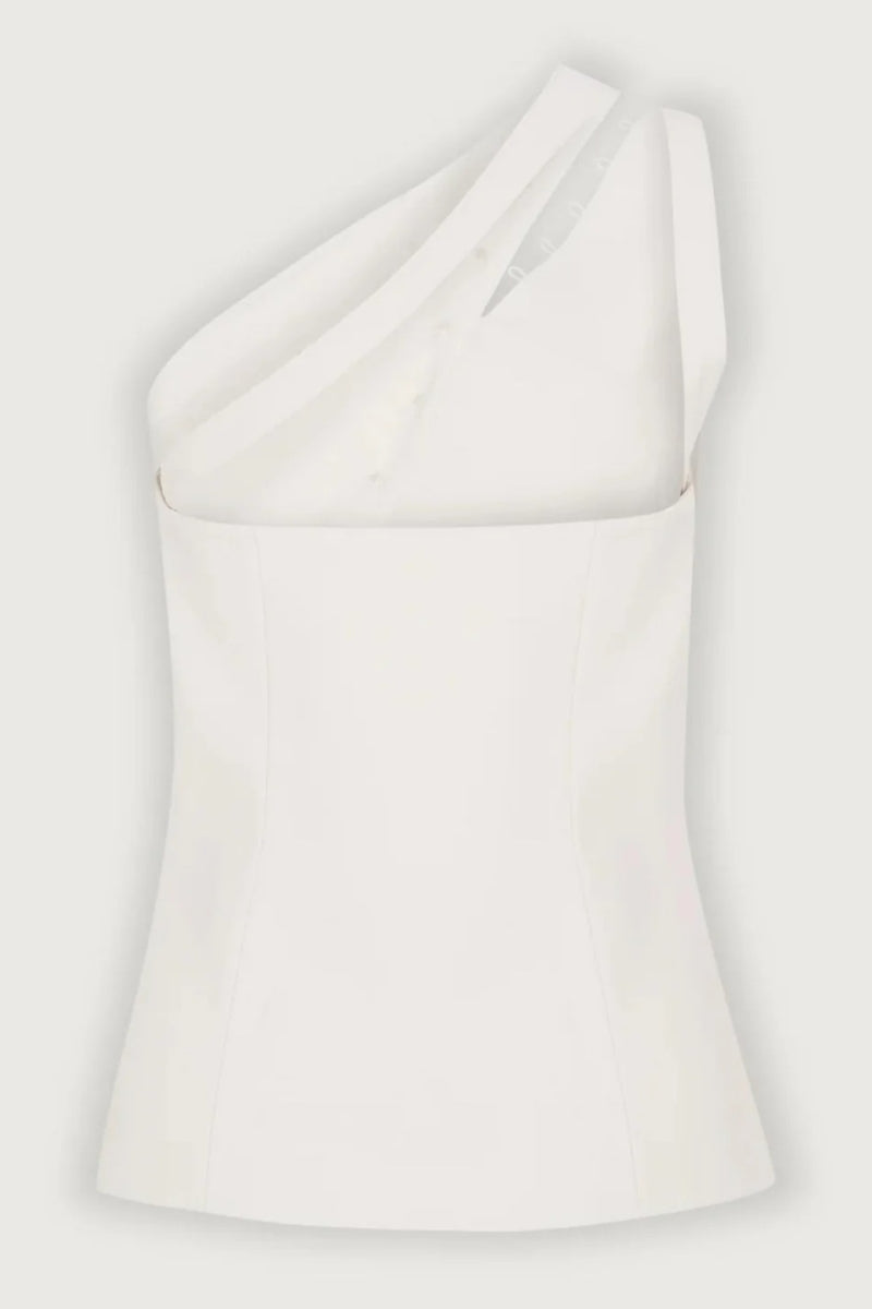 Ascent One-Shoulder Button Detail Top