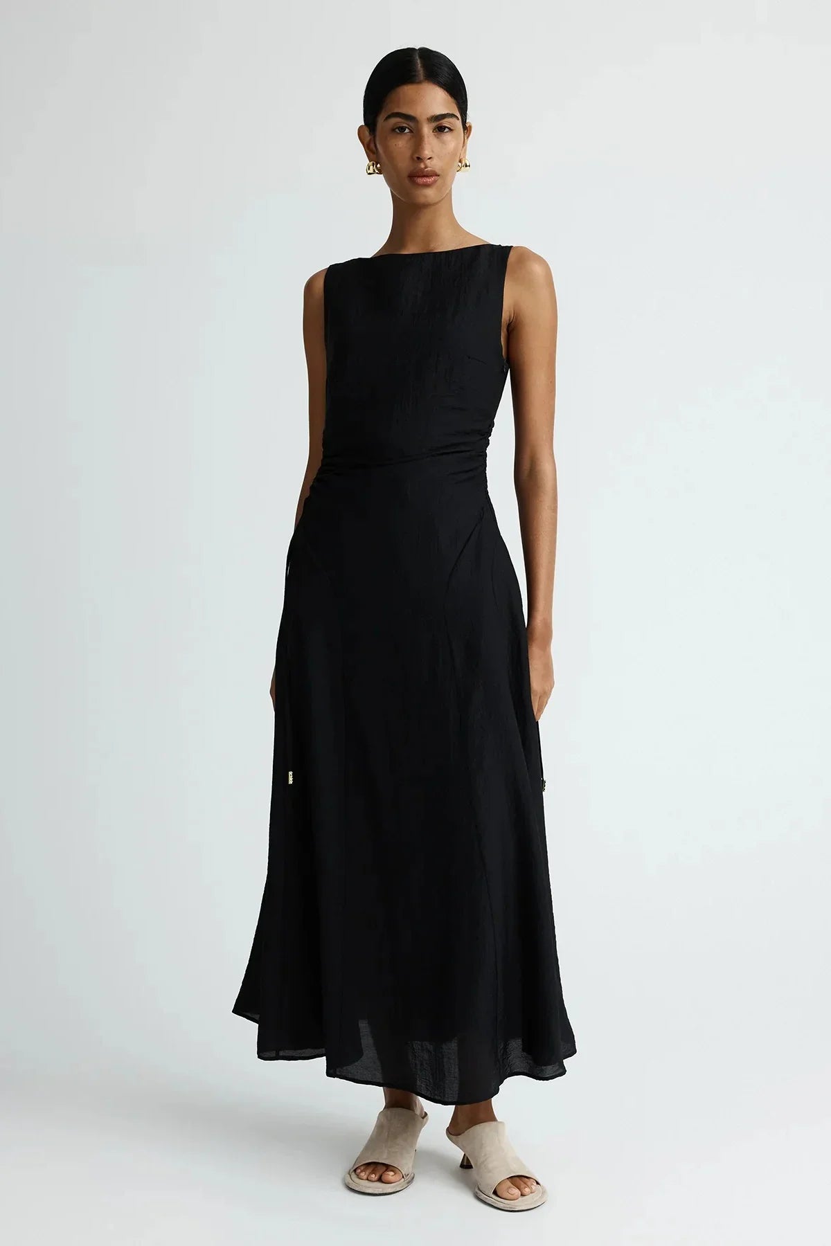 Ebony Ruched Midi Dress