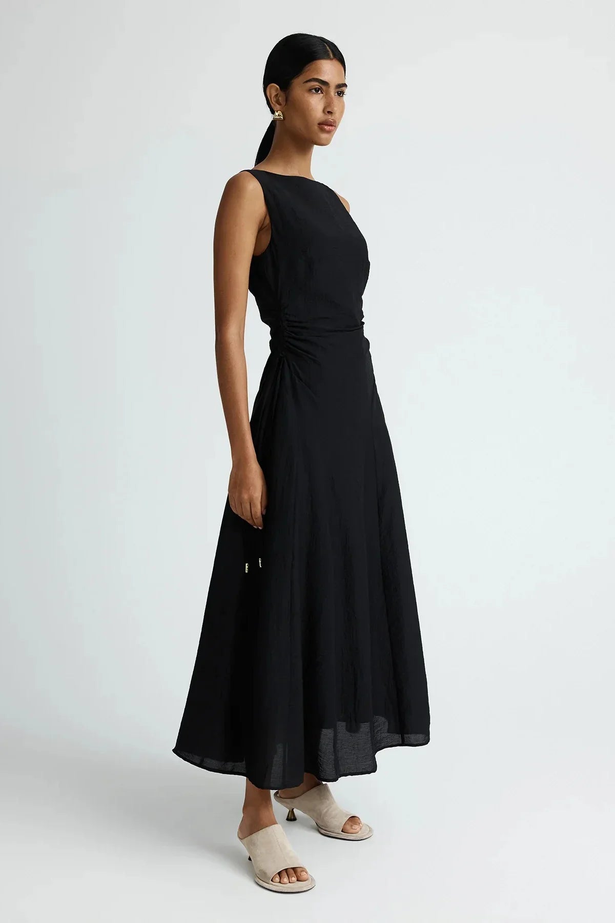 Ebony Ruched Midi Dress