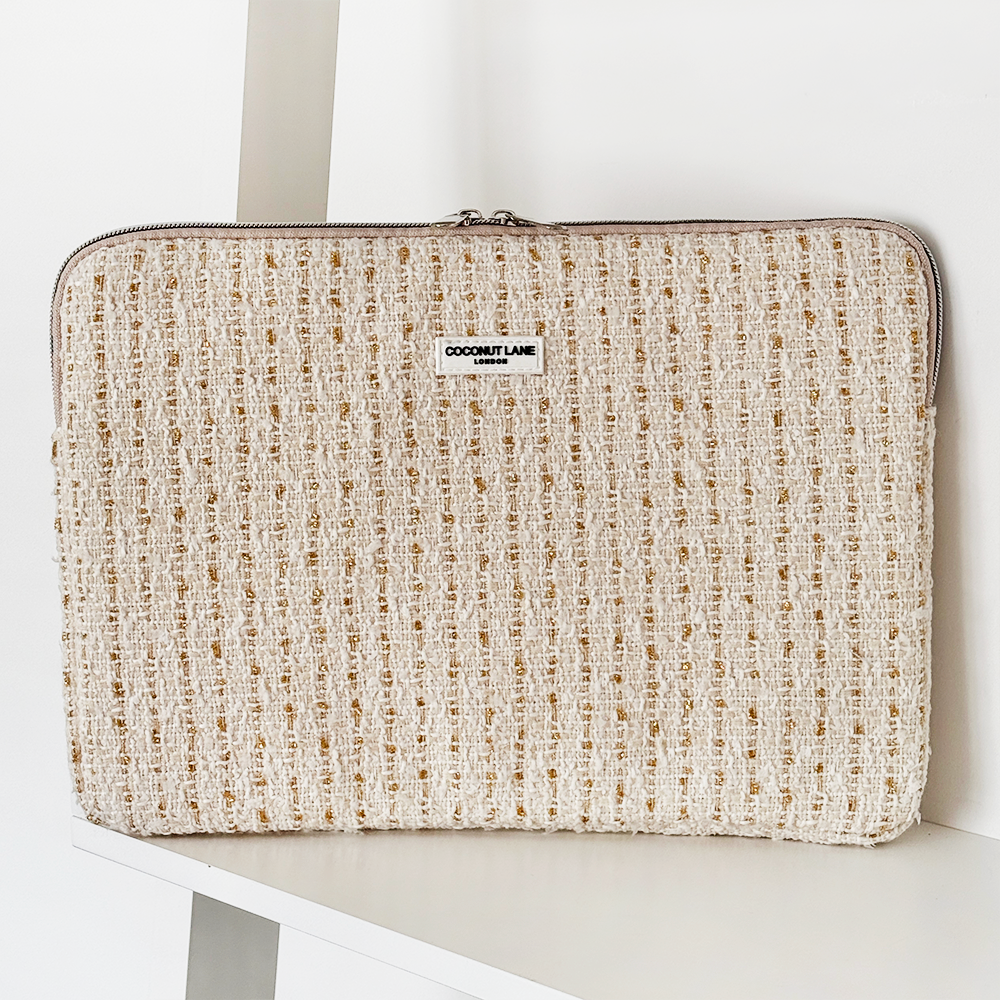 Vanilla Textured Tweed Laptop Sleeve
