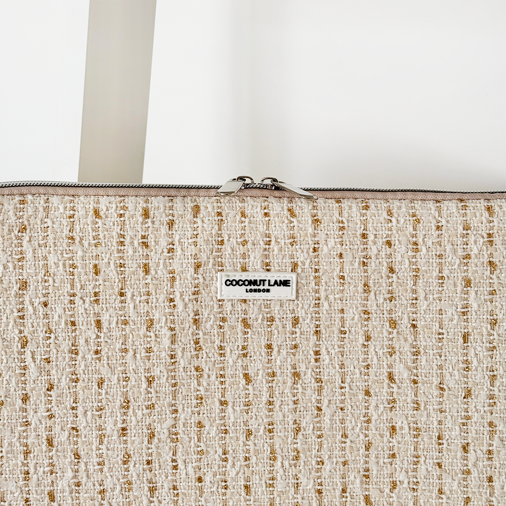 Vanilla Textured Tweed Laptop Sleeve
