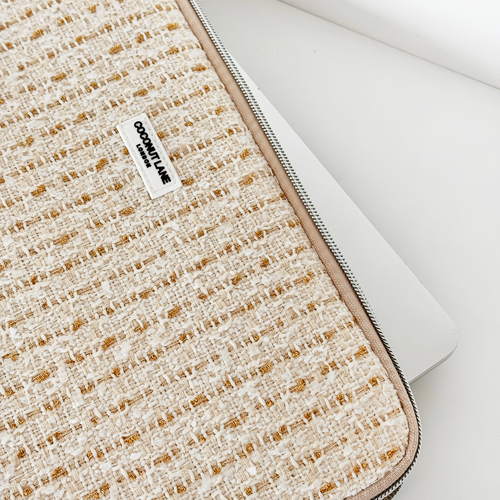 Vanilla Textured Tweed Laptop Sleeve