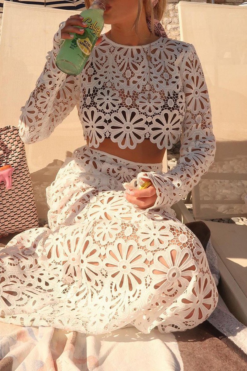 Lena Floral Hollow Out Set