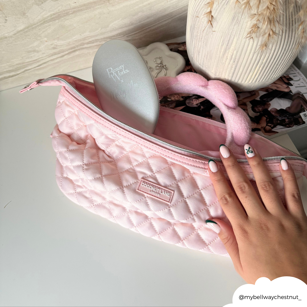 Genişletilebilir Makyaj Çantası - Kapitone Marshmallow Pembesi