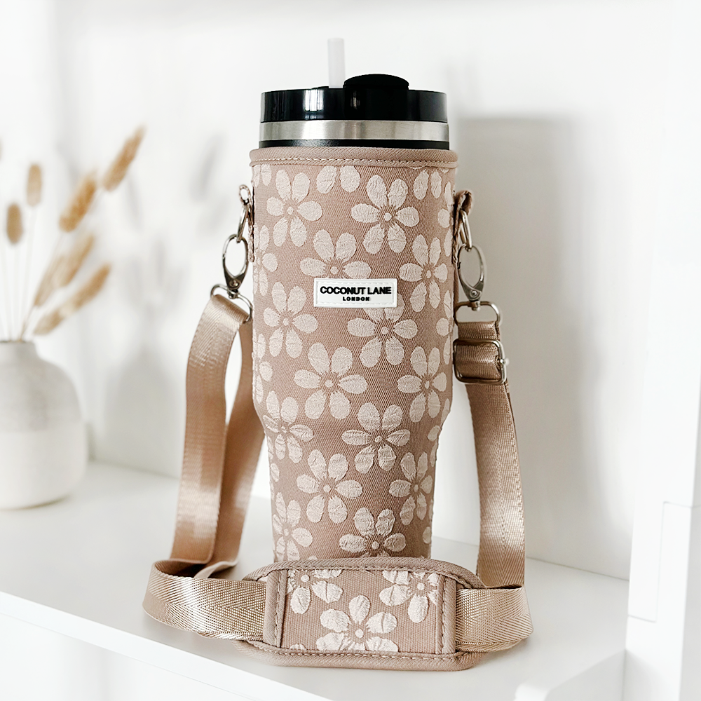 Tumbler Carry Case - Mocha Flower