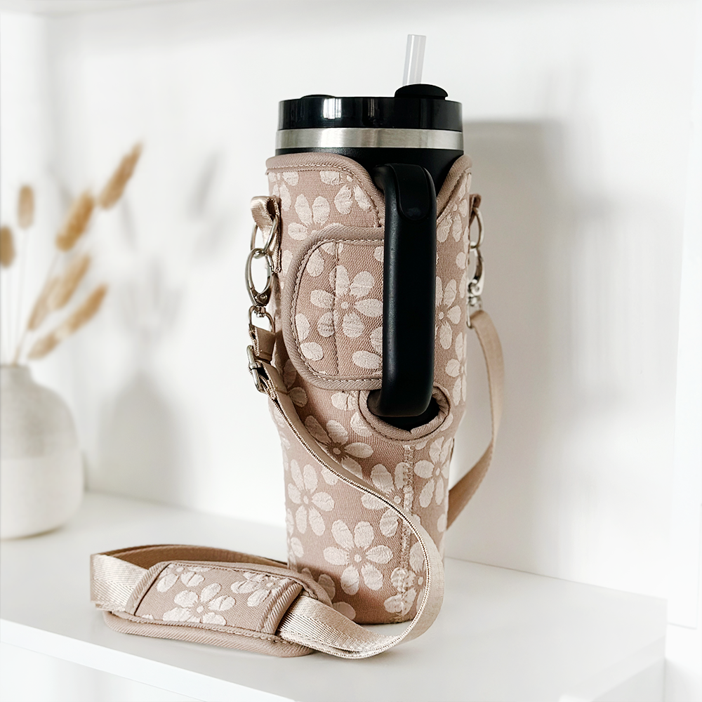 Tumbler Carry Case - Mocha Flower