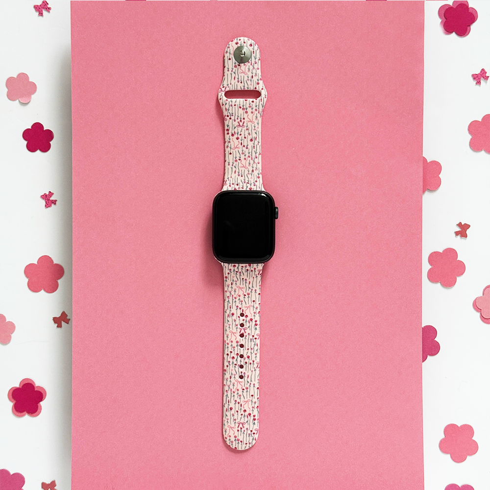 Şakayık Kurdeleli Apple Watch Kayışı