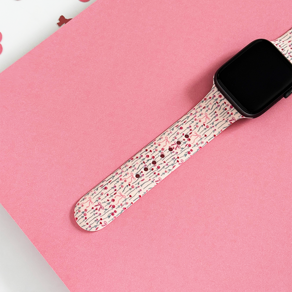 Şakayık Kurdeleli Apple Watch Kayışı