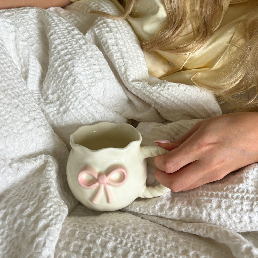 Pembe Kurdeleli Kupa