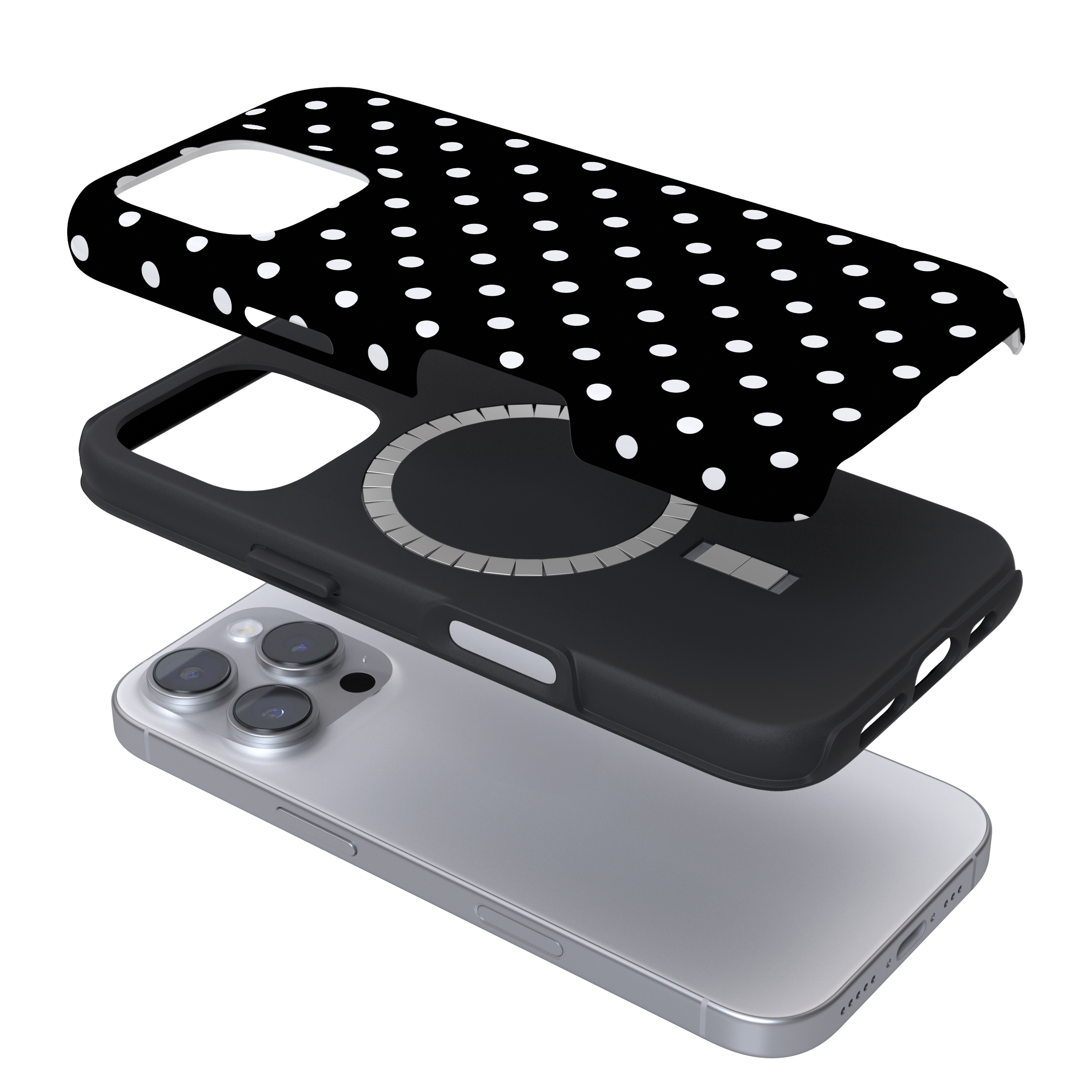 Tough MagSafe® Phone Case - Black Polka Dots