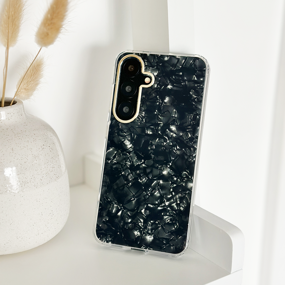 Samsung İnci Desenli Telefon Kılıfı - Siyah