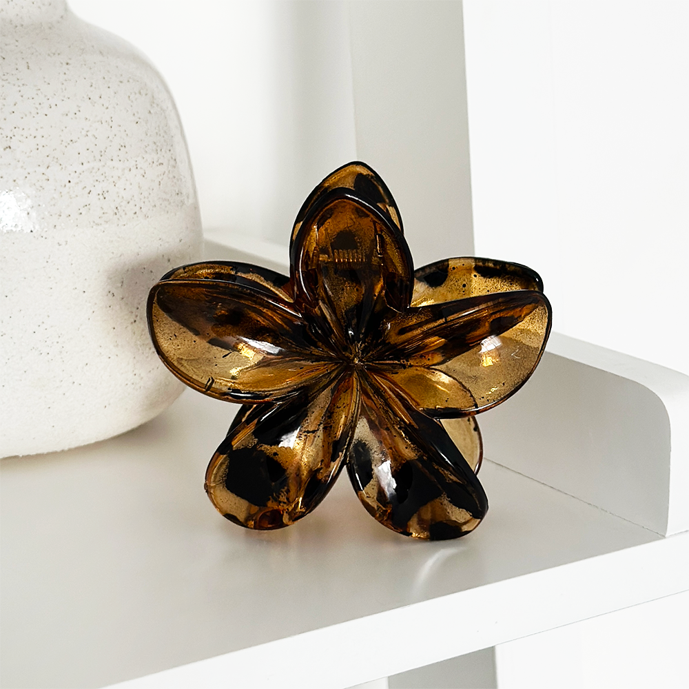 Tropical Flower Claw Clip - Tortoiseshell