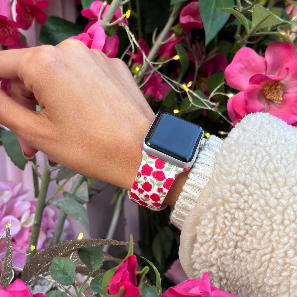 Buy Me Roses Kırmızı Apple Watch Kayışı